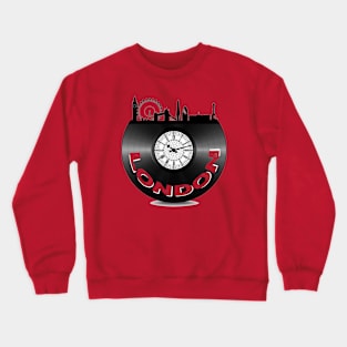 LONDON, Skyline London and black disk, Retro, Big Ben Crewneck Sweatshirt